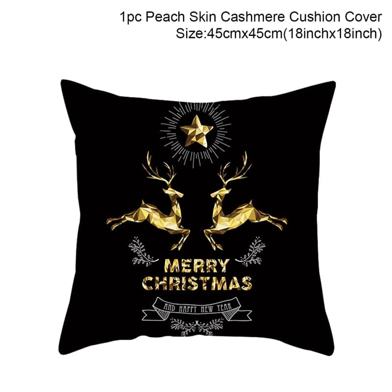 FENGRISE Cotton Linen Merry Christmas Cover Cushion - 45x45cm Size