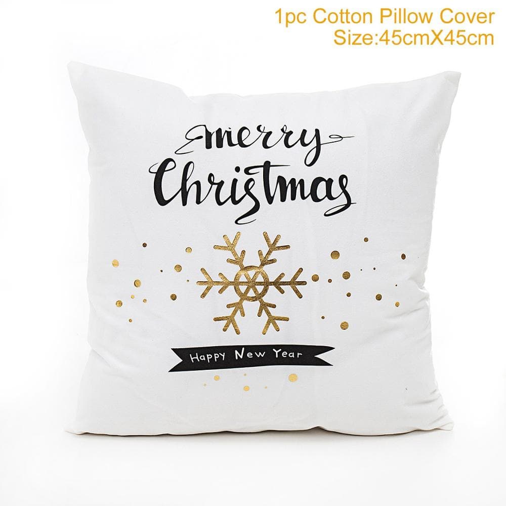 FENGRISE Cotton Linen Merry Christmas Cover Cushion - 45x45cm Size