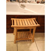 Bamboo Shower Spa Seat, Includes Accessory Shelf, Side Handles