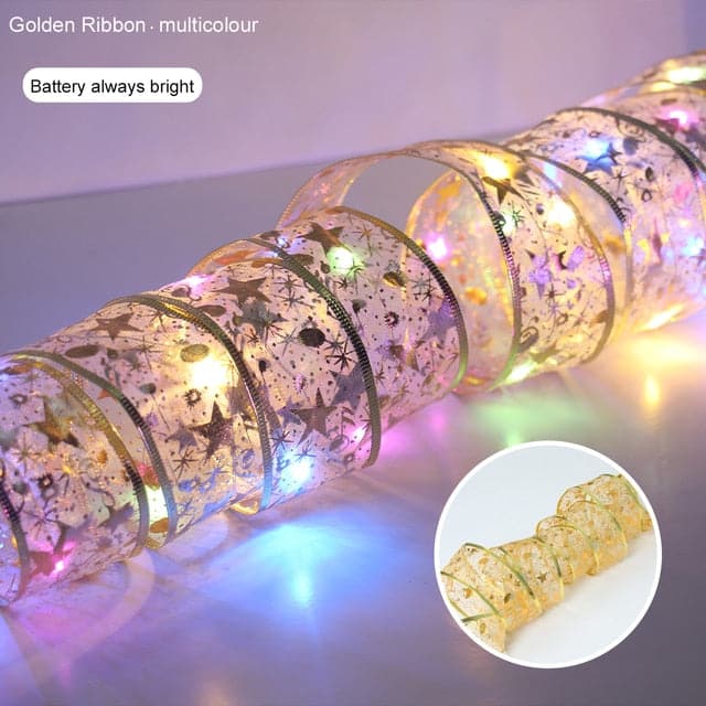 Ribbon Fairy Light Christmas Decoration Christmas Tree Ornaments For Home