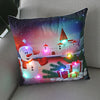 1pc Christmas Cushion Cover 45x45 Led Light Christmas Decorations for Home Santa Claus Printed Christmas Pillow Case