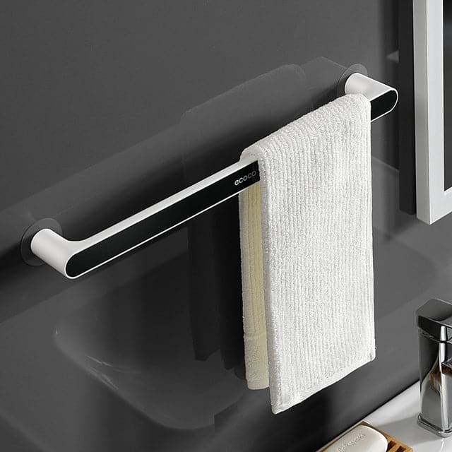 wall mounted towel rack with shelf - PapaLiving - Black Color