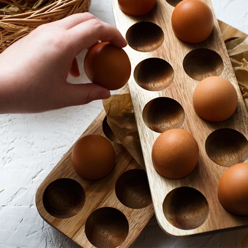Egg Double Rack Wooden Egg Storage Box Online | Antique Egg Racks | PapaLiving