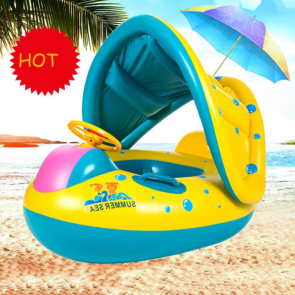 Baby Buoy Beach Accessories Pool Float Ring Inflatable Kids Trainer Infant Swimming Sunshade Swim Child Summer Circle Seat Rings