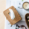 Roll Paper Tray Rattan Straw Tissue Box Car Living Room Storage Box Napkin Holder Box Multi-functiona Hand Woven Tissue Box