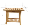 Bamboo Shower Spa Seat, Includes Accessory Shelf, Side Handles