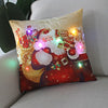 1pc Christmas Cushion Cover 45x45 Led Light Christmas Decorations for Home Santa Claus Printed Christmas Pillow Case