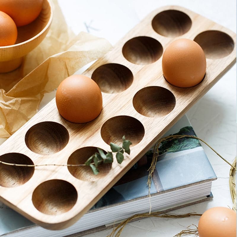 wooden egg rack - egg storage box