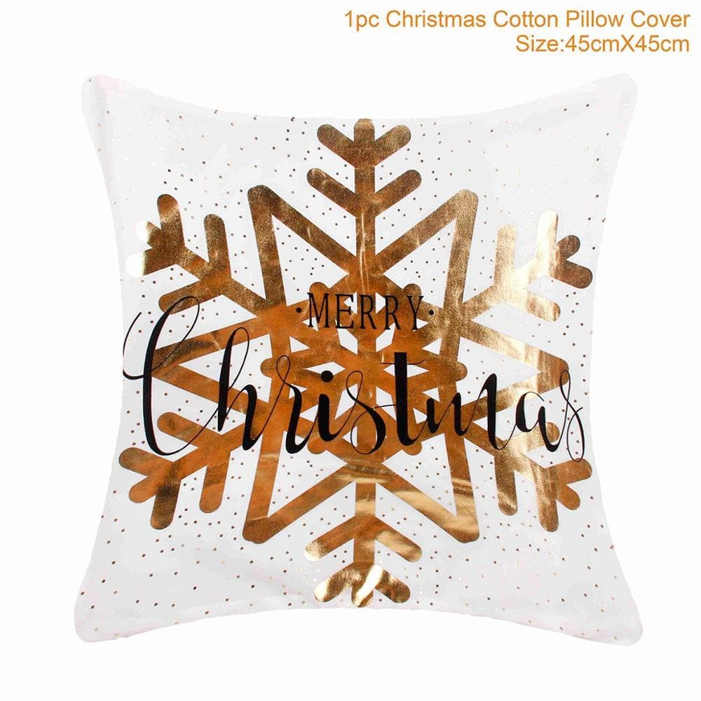 FENGRISE Cotton Linen Merry Christmas Cover Cushion - 45x45cm Size