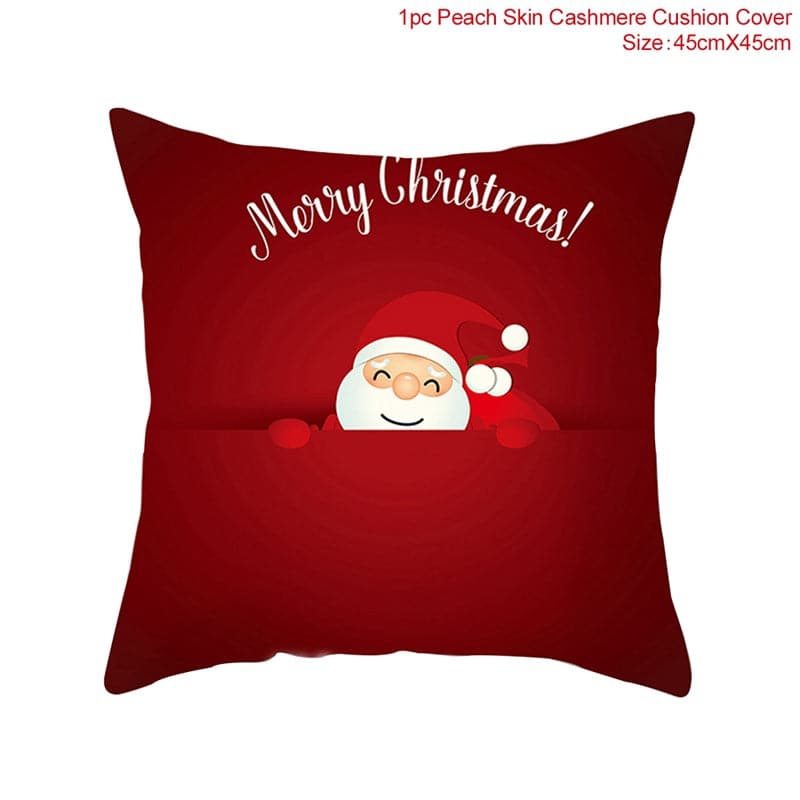 FENGRISE Cotton Linen Merry Christmas Cover Cushion - 45x45cm Size
