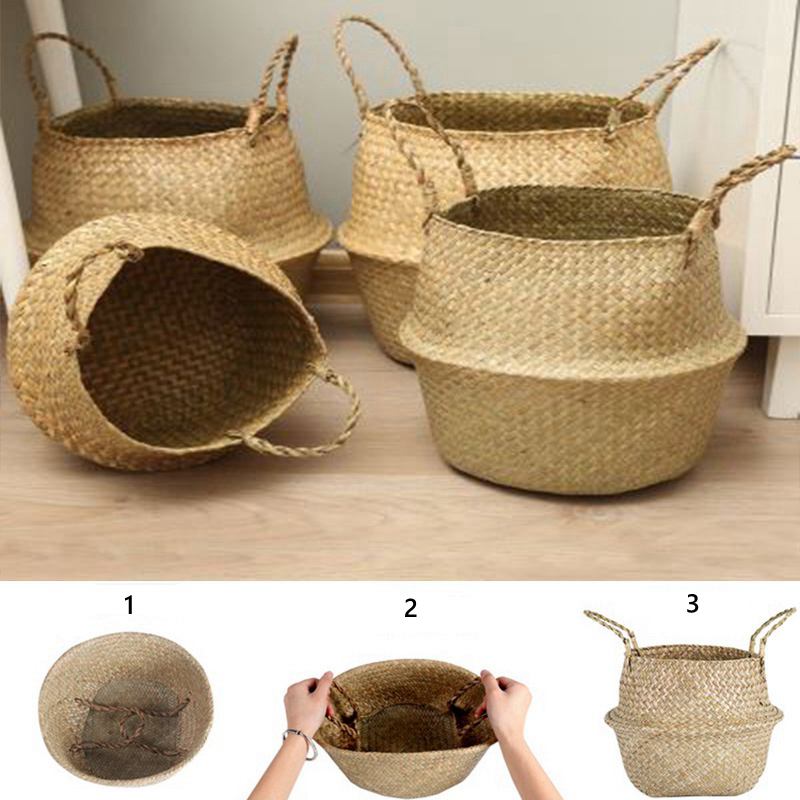 Seagrass Flower Pot Basket - Hanging Planter Garden Flower Vase