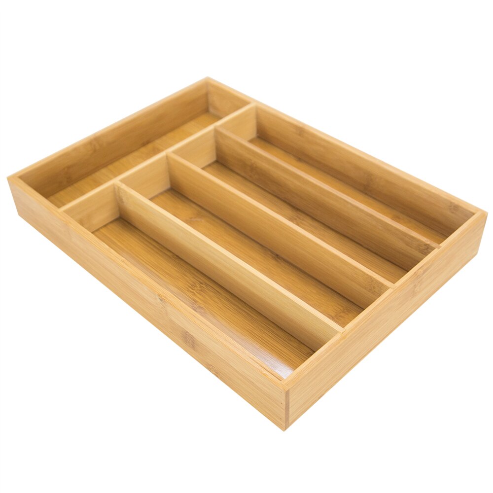 5 Section Bamboo Cutlery Tray Natural