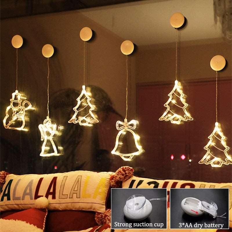 Christmas Suction Cup Light Window Backdrop Decoration For Indoor
