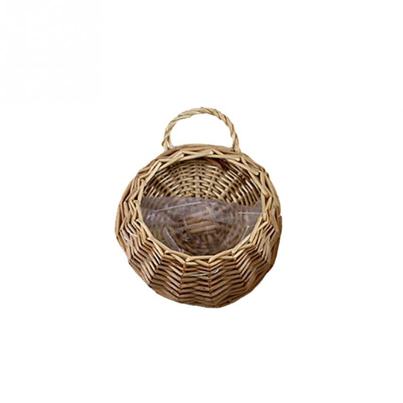 Hand Made Wicker Rattan Flower Basket Pot Planter Hanging Vase