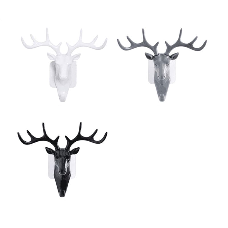 Vintage Deer Head Antler Wall Hooks