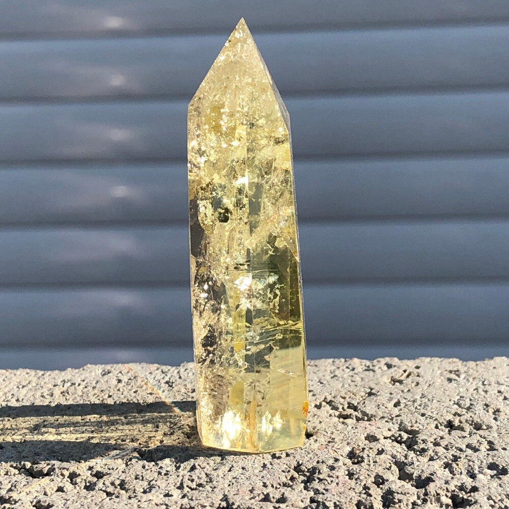 Natural Citrine Crystal Quartz Obelisk Wand Point Healing