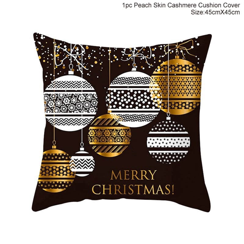 FENGRISE Cotton Linen Merry Christmas Cover Cushion - 45x45cm Size