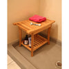 Bamboo Shower Spa Seat, Includes Accessory Shelf, Side Handles