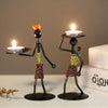 Metal Candlesticks Holders - Abstract Character Sculptures Candle Holders