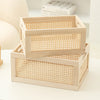 Vintage Solid Wood Storage Basket Bamboo Storage Box Desktop Toys Books Wooden Storage Box Home Organization and Storage