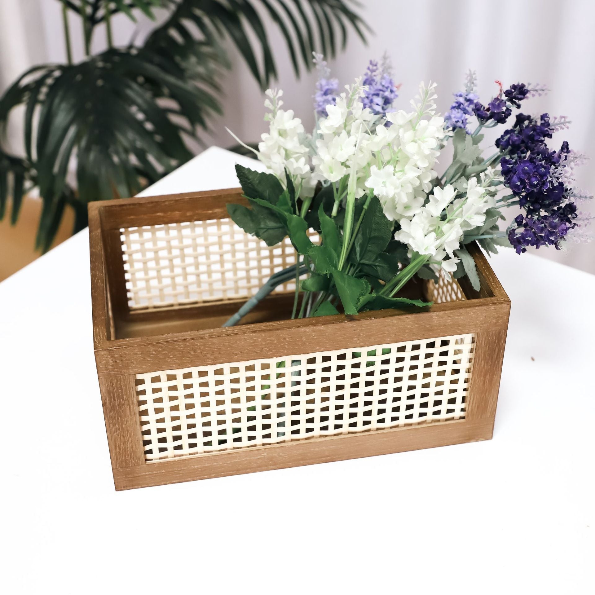 Vintage Solid Wood Storage Basket Bamboo Storage Box Desktop Toys Books Wooden Storage Box Home Organization and Storage