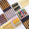 5Pairs Handmade Natural Bamboo Wood Chopsticks Reusable Sushi Food Stick Gift Tableware Korean Chopsticks Set cute chopsticks