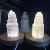 Natural quartz crystal selenite tower lamp