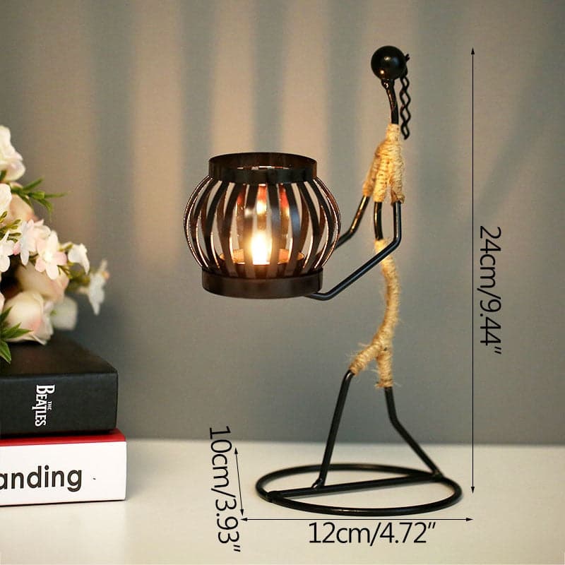 Metal Candlesticks Holders - Abstract Character Sculptures Candle Holders