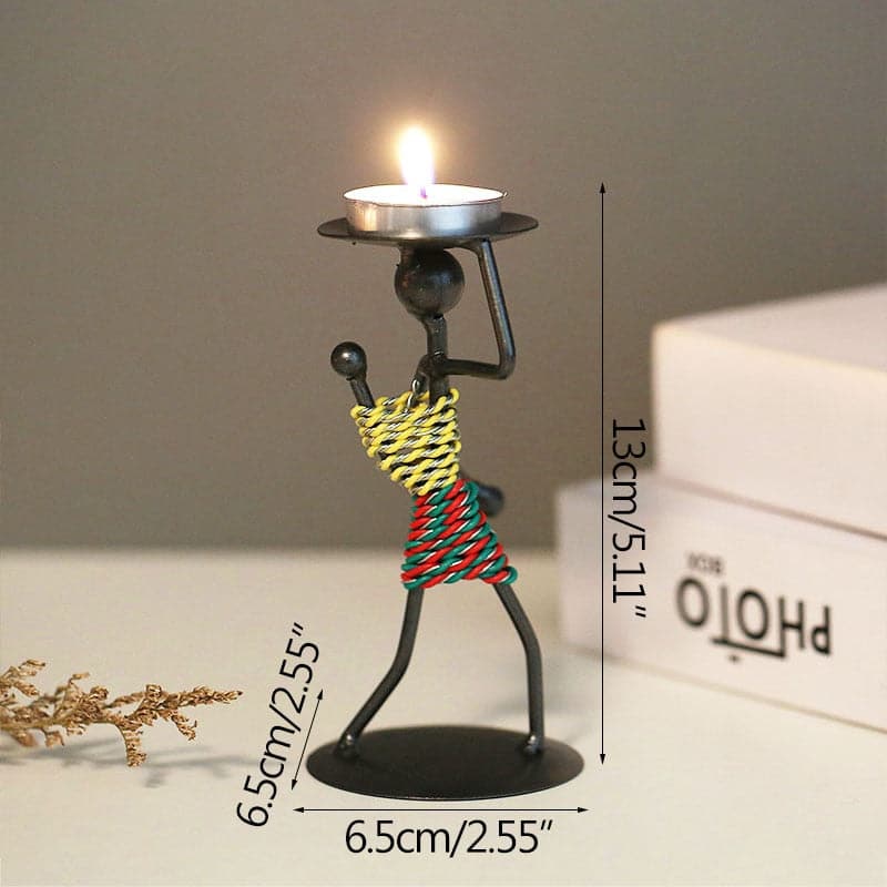 Metal Candlesticks Holders - Abstract Character Sculptures Candle Holders