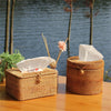 Rattan Tissue Box Paper Tube Theme Hotel Drawer Household Storage Box Organization Storage Simple Tissue Box Holder Dining