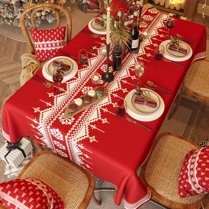 Red Waterproof Tablecloth